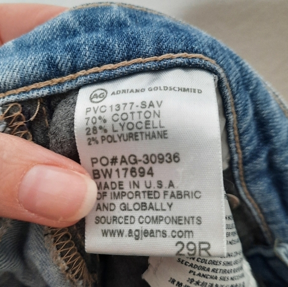 AG Adriano Goldschmied Stevie Destroyed Slim Straight Ankle Jeans 29R - Picture 5 of 9